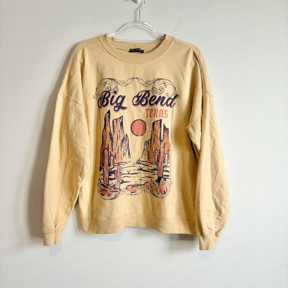 Attitude not included big bend Texas‎ sweatshirt yellow size medium